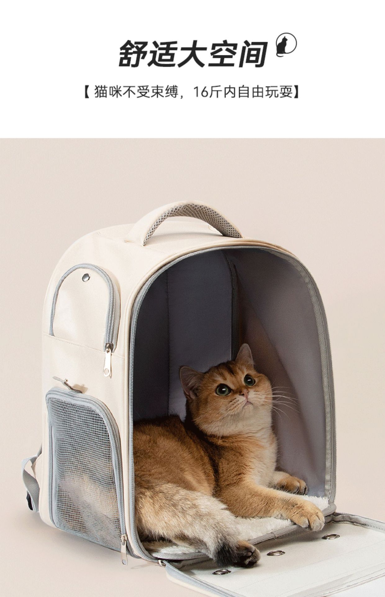 猫包春季外出包便携大容量透气猫咪背包狗包太空舱宠物双肩猫书包